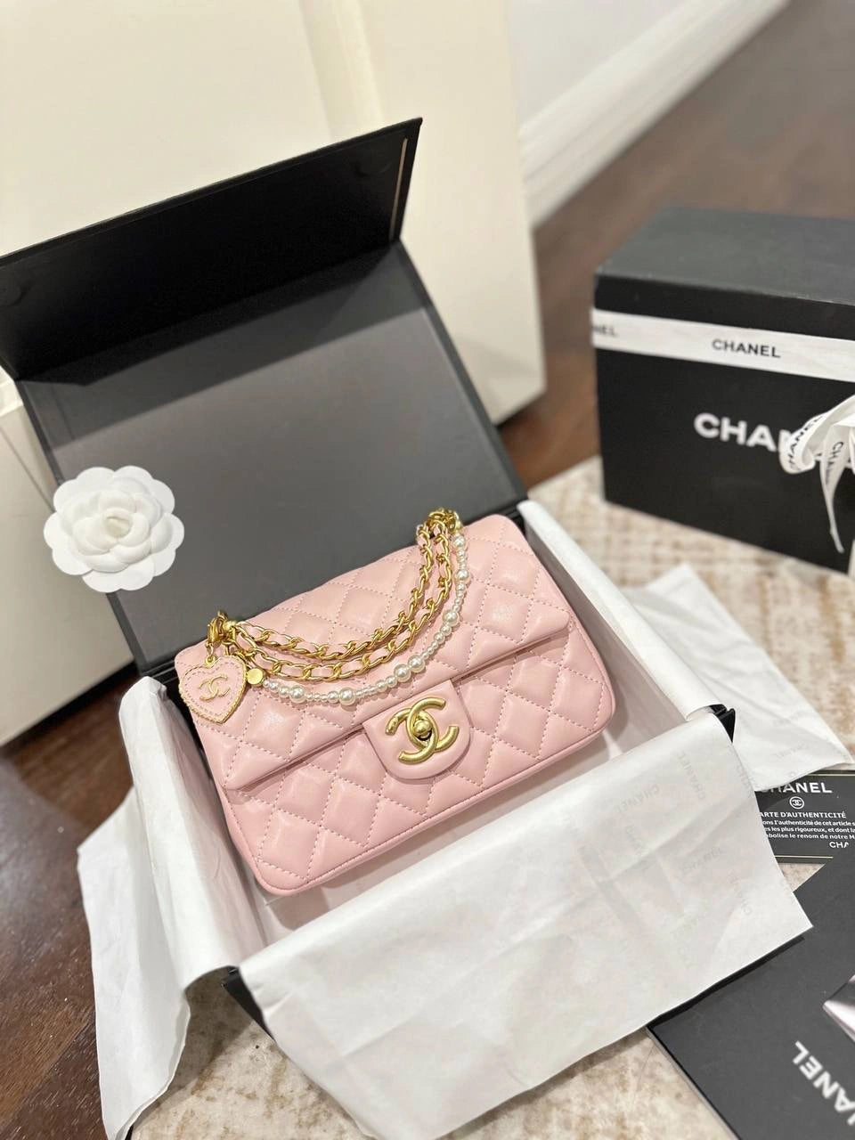 CHANEL 26SS Pearl Chain Large Mini CF