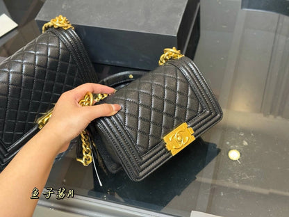 CHANEL Le Boy Chain Bag (BLACK GOLD)