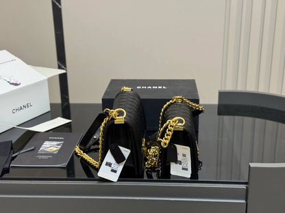 CHANEL Le Boy Chain Bag (BLACK GOLD)