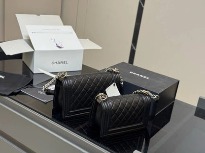 CHANEL Le Boy Chain Bag (BLACK SILVER)