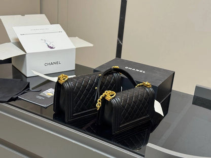 CHANEL Le Boy Chain Bag (BLACK GOLD)