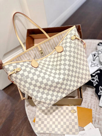 LV Neverfull Tote – Damier Azur