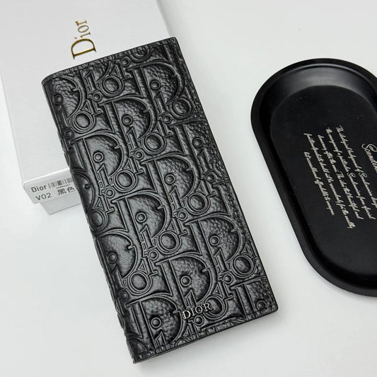 DIOR V02 Embossed Long Wallet