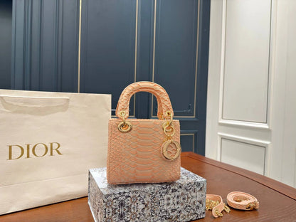 DIOR Lady Bag – Croc-Embossed Leather (Medium)