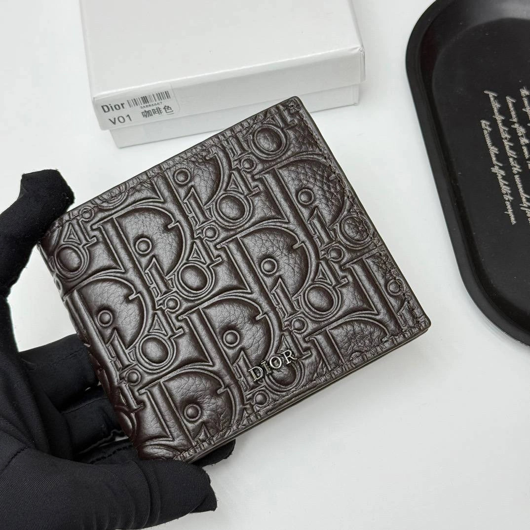 DIOR V01 Embossed Short Wallet