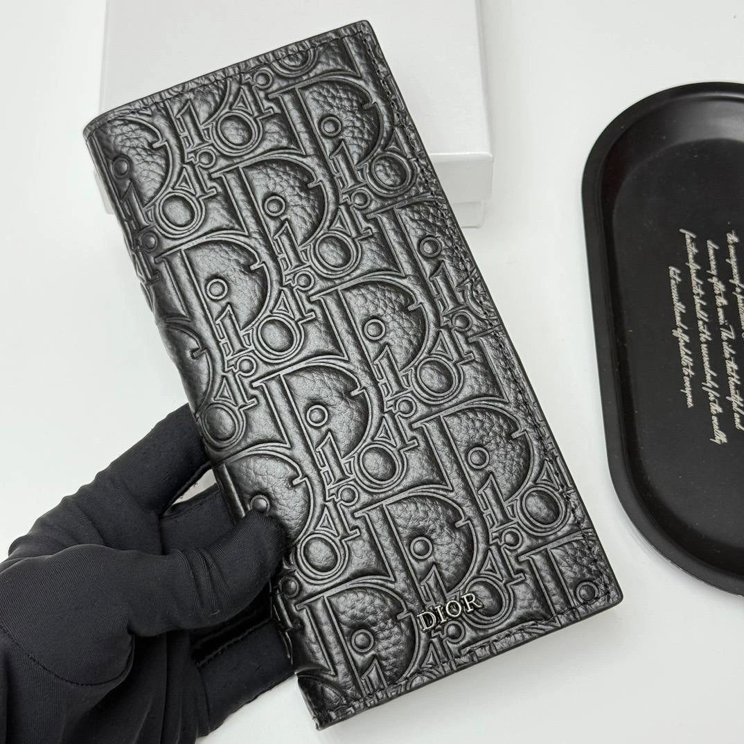 DIOR V02 Embossed Long Wallet