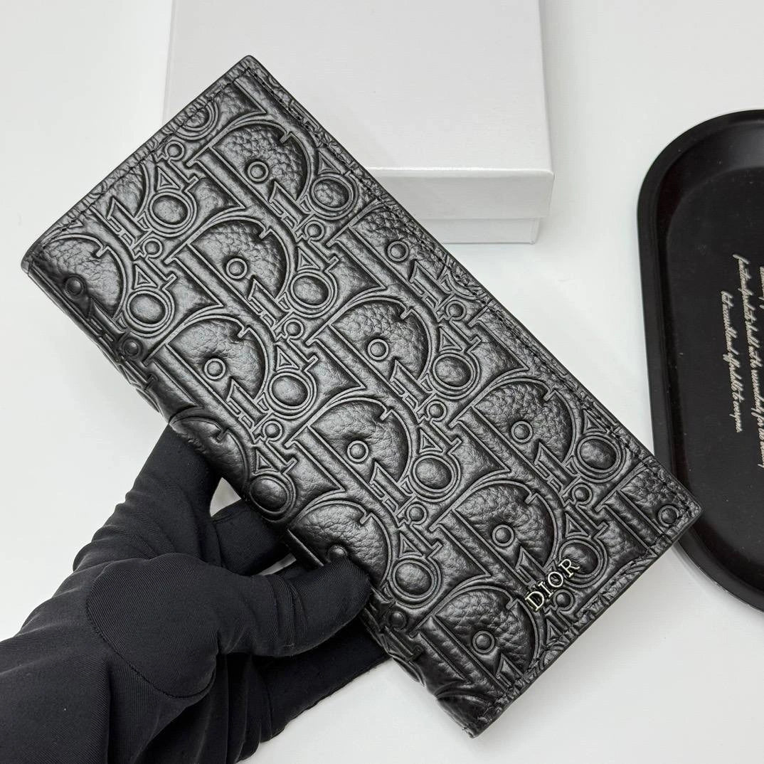 DIOR V02 Embossed Long Wallet