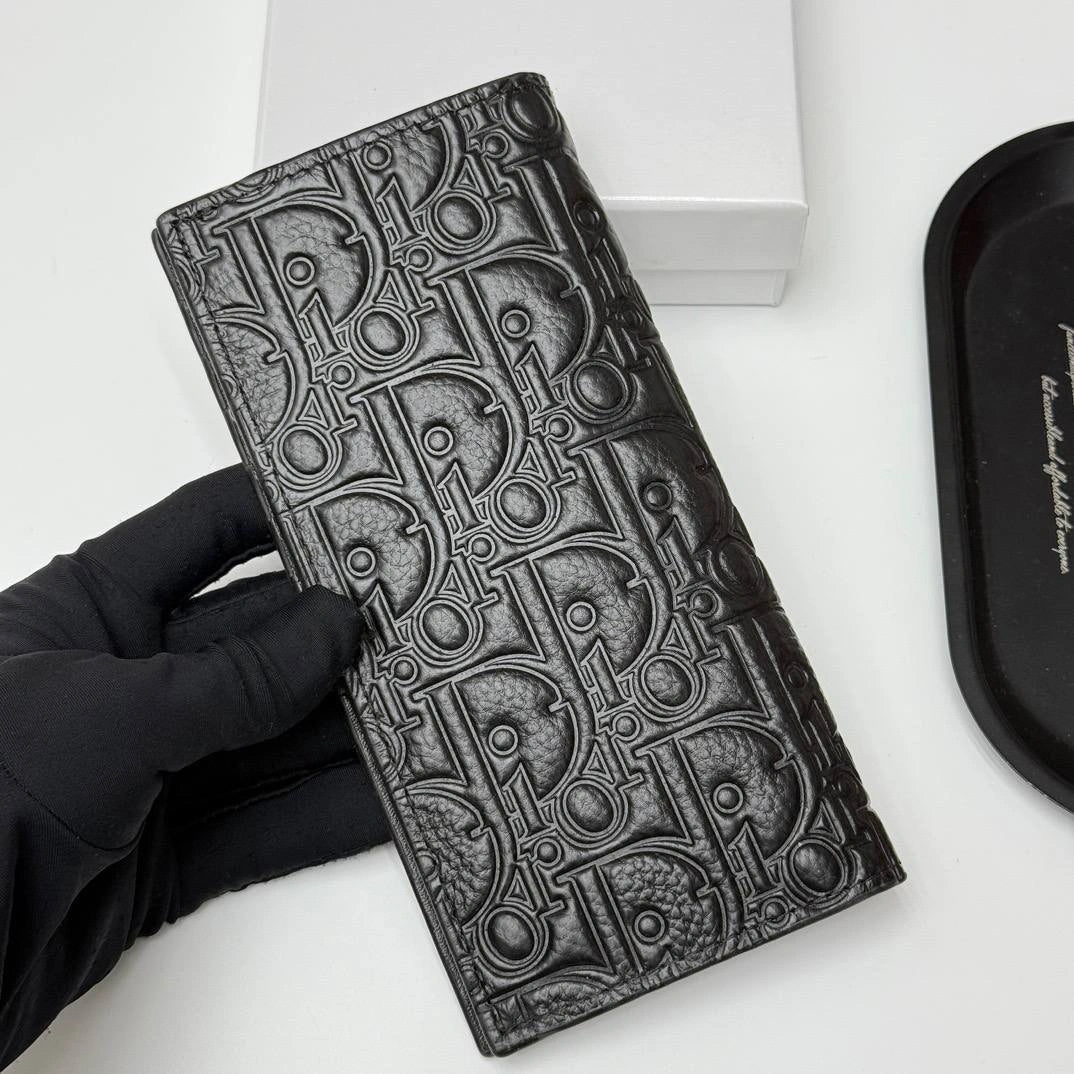 DIOR V02 Embossed Long Wallet