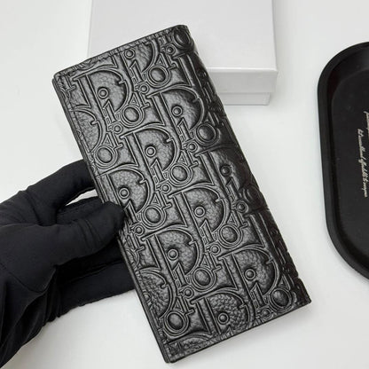 DIOR V02 Embossed Long Wallet