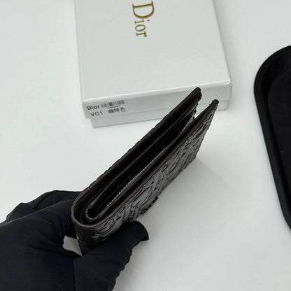 DIOR V01 Embossed Short Wallet