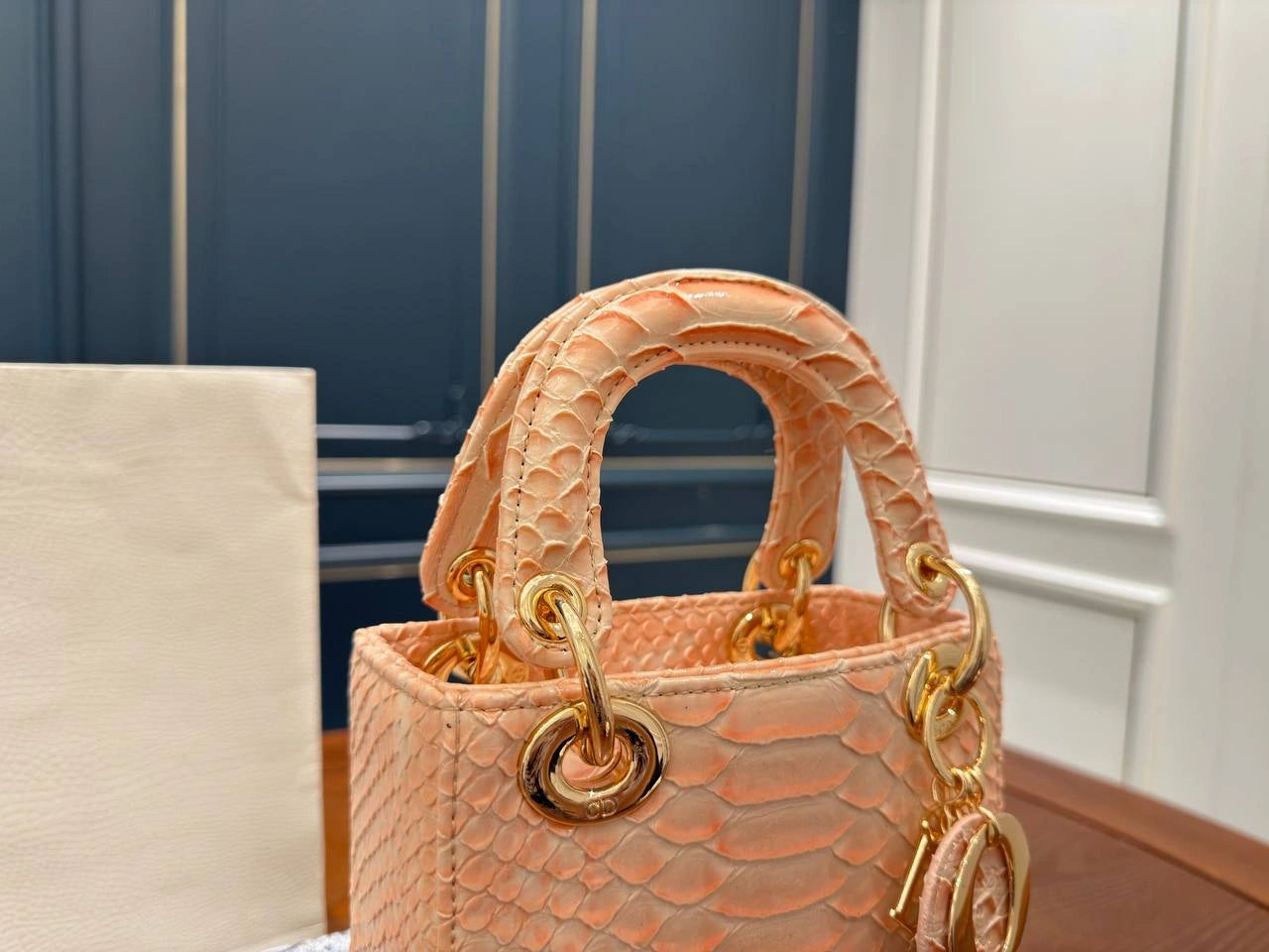 DIOR Lady Bag – Croc-Embossed Leather (Medium)