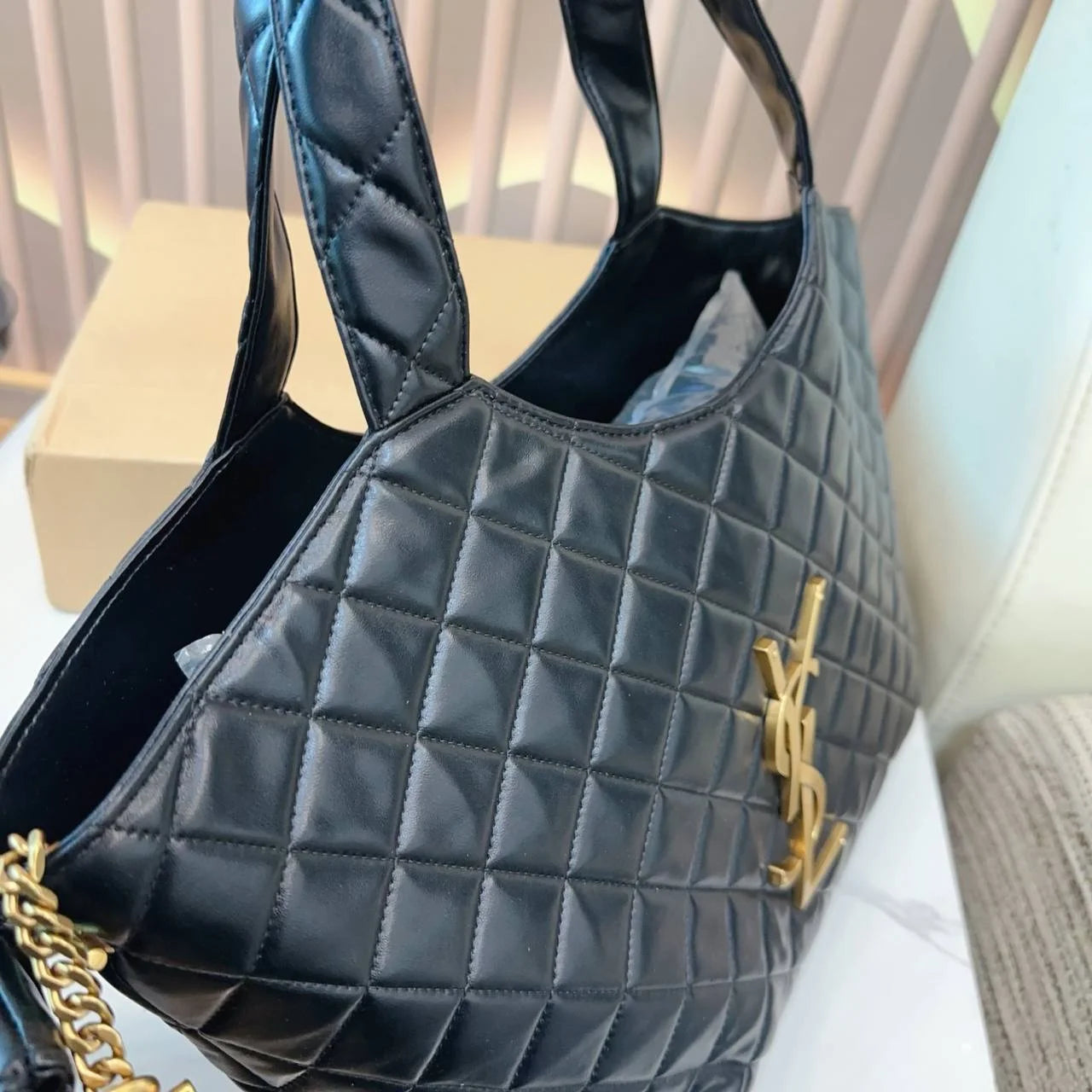 SAINT LAURENT YSL Quilted Tote Bag